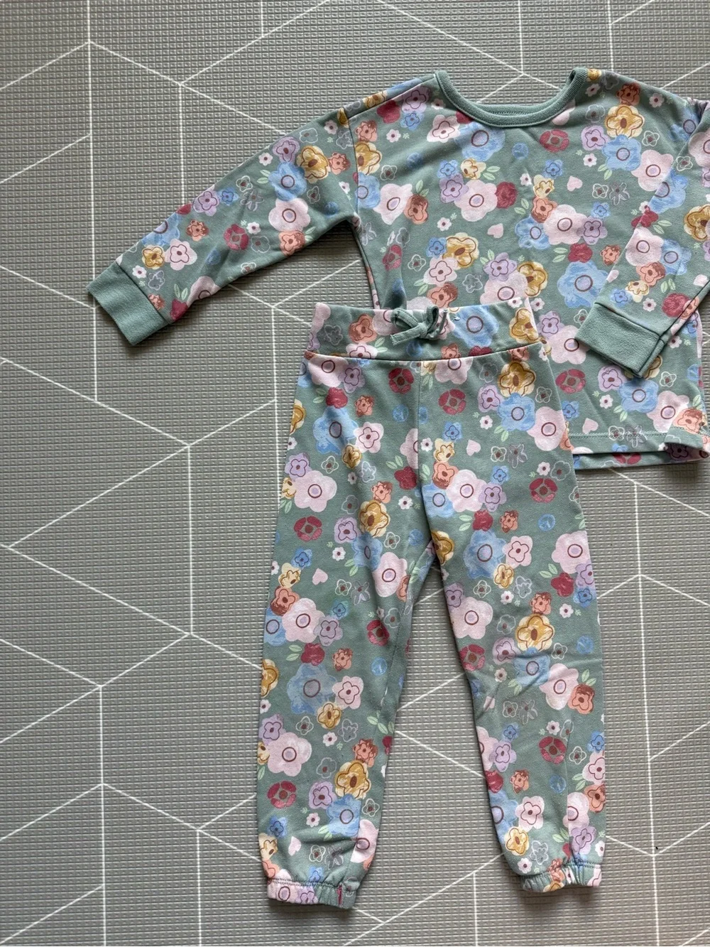 Gymboree|Baby girl/toddler matching set in Mint Floral-Multicolor Flower Print•